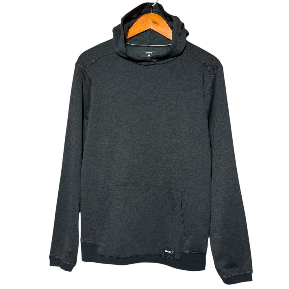 Hurley Fleece Hoodie Dark Gray Sweatshirt Men Long Sleeve Classic Size Large